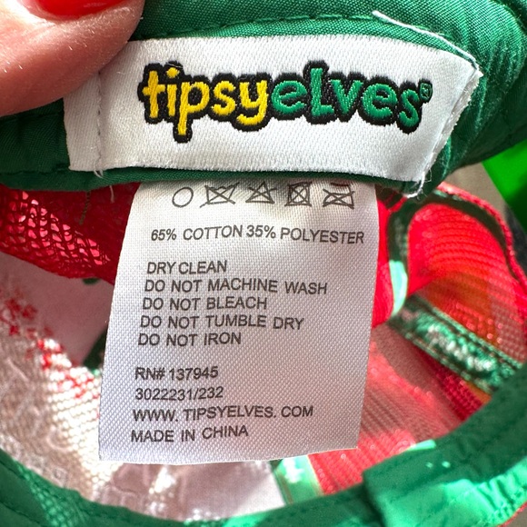 Tipsy Elves Red and Green Naughty Baseball Cap main image 2